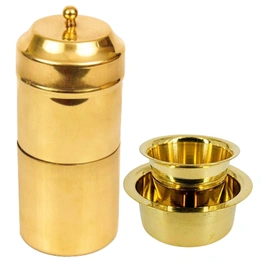 Brass Filter Coffee Maker, Brass, South Indian Drip Sytle Decoction Liquid Maker Indian Coffee Filter