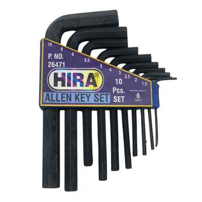 HIRA Hex Allen Key Set | Carbon Steel with Rust & Corrosion Resistant | Chrome Plating & Satin Finish | Multipurpose Tool Kit