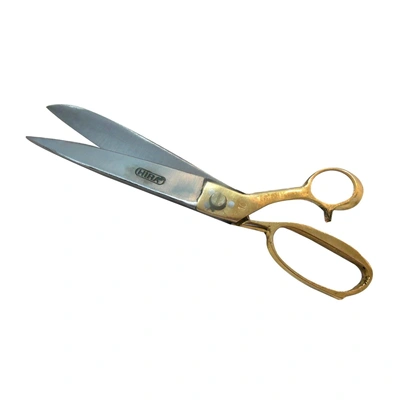 HIRA Tailoring Scissors with Brass Finish Handle for Cloth Cutting Single Scissor. (Brass, 10 Inches)