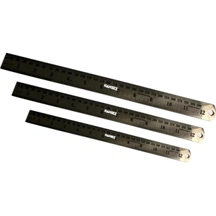 HANSEZ 6,12,24 -inch Stainless Steel Ruler 3 PACK OF SET | Pocket Scale -Combo Pack | STEEL FOOT RULE IN INCHES & MM MARKING